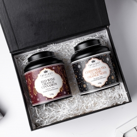 Подарочный набор зимний чай черный Christmas tea classic orange note и чай фруктовый Red wine orange cinnamon